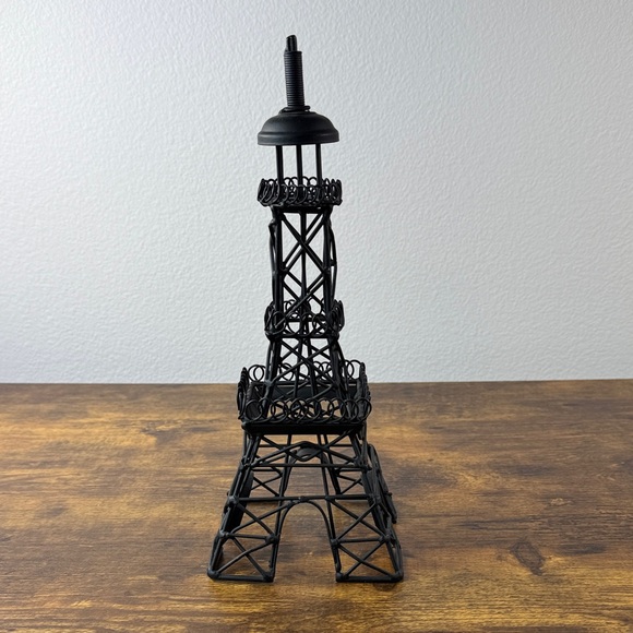 Black Metal Eiffel Tower Wire Sculpture - Picture 1 of 4